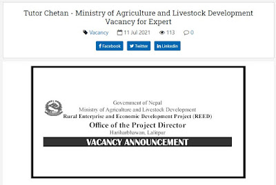 Vacancy for Rural Enterprise and Economic Development Project