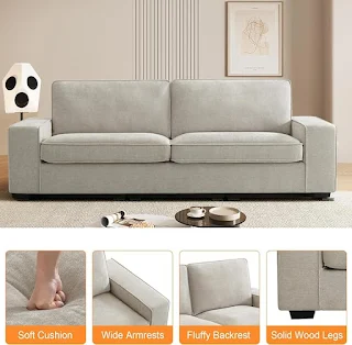 Elevate your living space with the stylish and comfortable EASELAND 88 Chenille Sofa Couch.