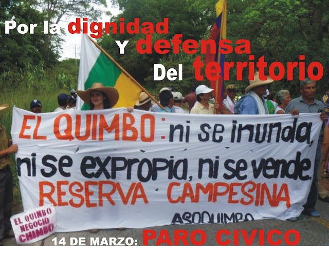 14 DE MARZO: PARO CIVICO POR LA DEFENSA DEL TERRITORIO