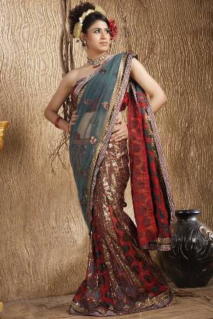 Wedding-Lehenga-style-Saree