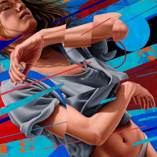 James Bullough arte pinturas murais mulheres glitches foto realistas beleza