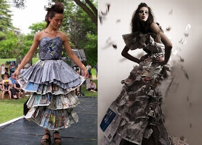  Pakaian  Fashion Yang Terbuat Dari  Koran 