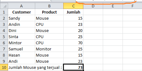 Fungsi Rumus Excel SUMIF