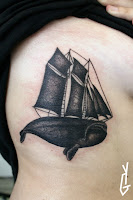 Tattoo Yonni-Gagarine : Right Whale Ship Boat Black Tattoo