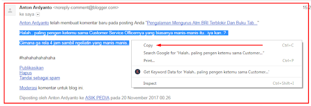 Pengalaman  Mengembalikan Komentar Blog Yang Terhapus Tidak Sengaja