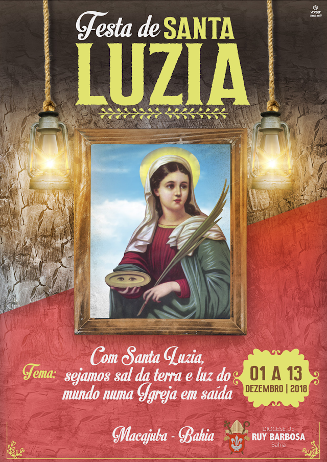 Igreja Matriz divulga Cartaz Oficial da Festa de Santa Luzia Padroeira de Macajuba.