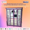 LEMARI PAKAIAN 4 PINTU EDWARD MEBEL ALMUNIUM KACA MOTIF ULIR