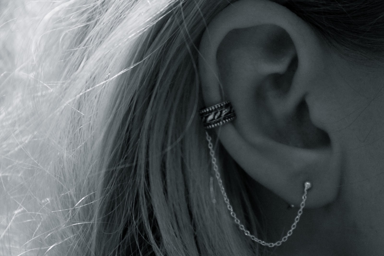 Beautiful Girls With Swag Tumblr Sterling silver SMALL ear cuff with chain