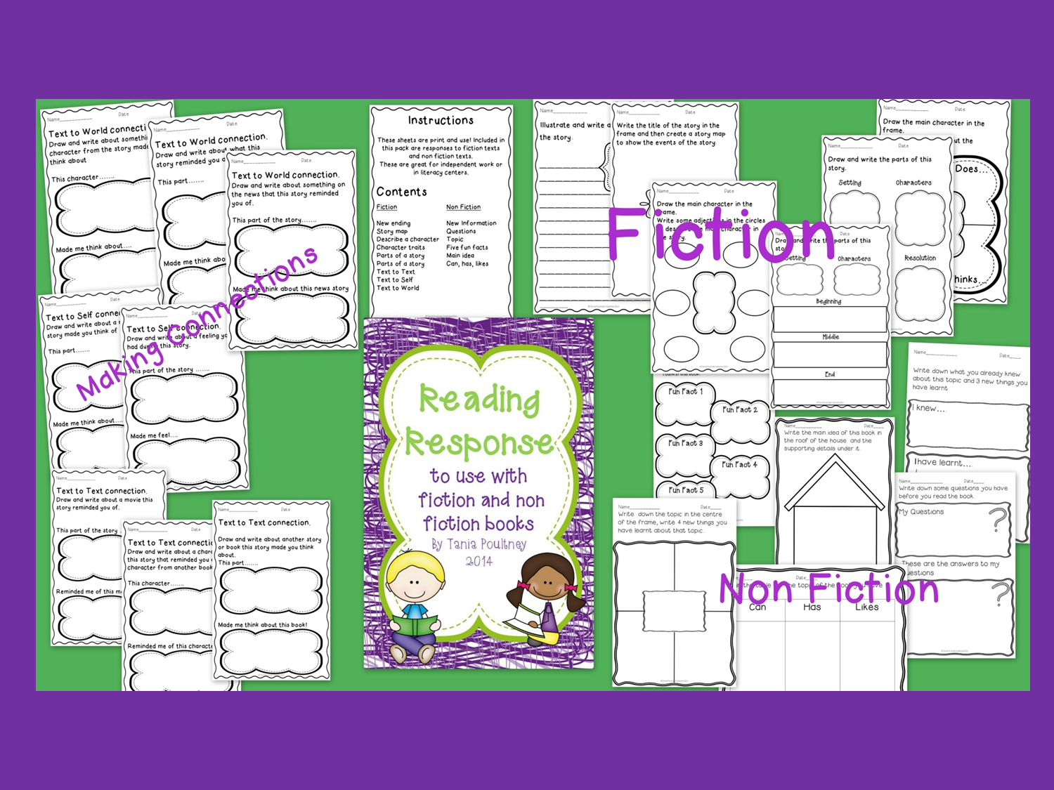 http://www.teacherspayteachers.com/Product/Reading-Response-for-fiction-and-non-fiction-books-1077371