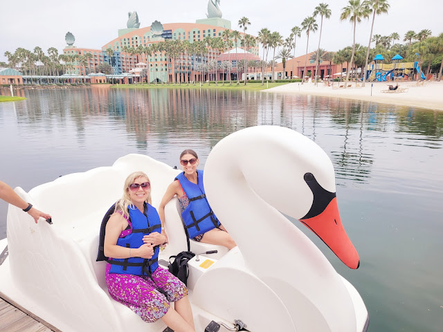 Swan boats at Swan and Dolphin Disney resort