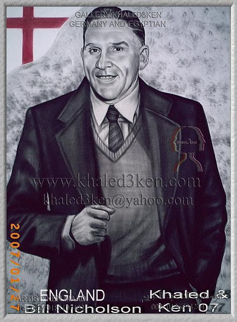 STARS ENGLAND BILL NICHOLSON Portrait Drawing Soccer Football Khaled3Ken Gallery