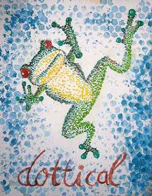 Watercolor frog painting.