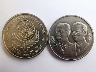 เหรียญ ร.5 คู่ ร.9  ครบ 100 ปี กระทรวงเกษตรและสหกรณ์ ๑ เมษายน ๒๔๓๕ - ๒๕๓๕ ,เหรียญ10บาท