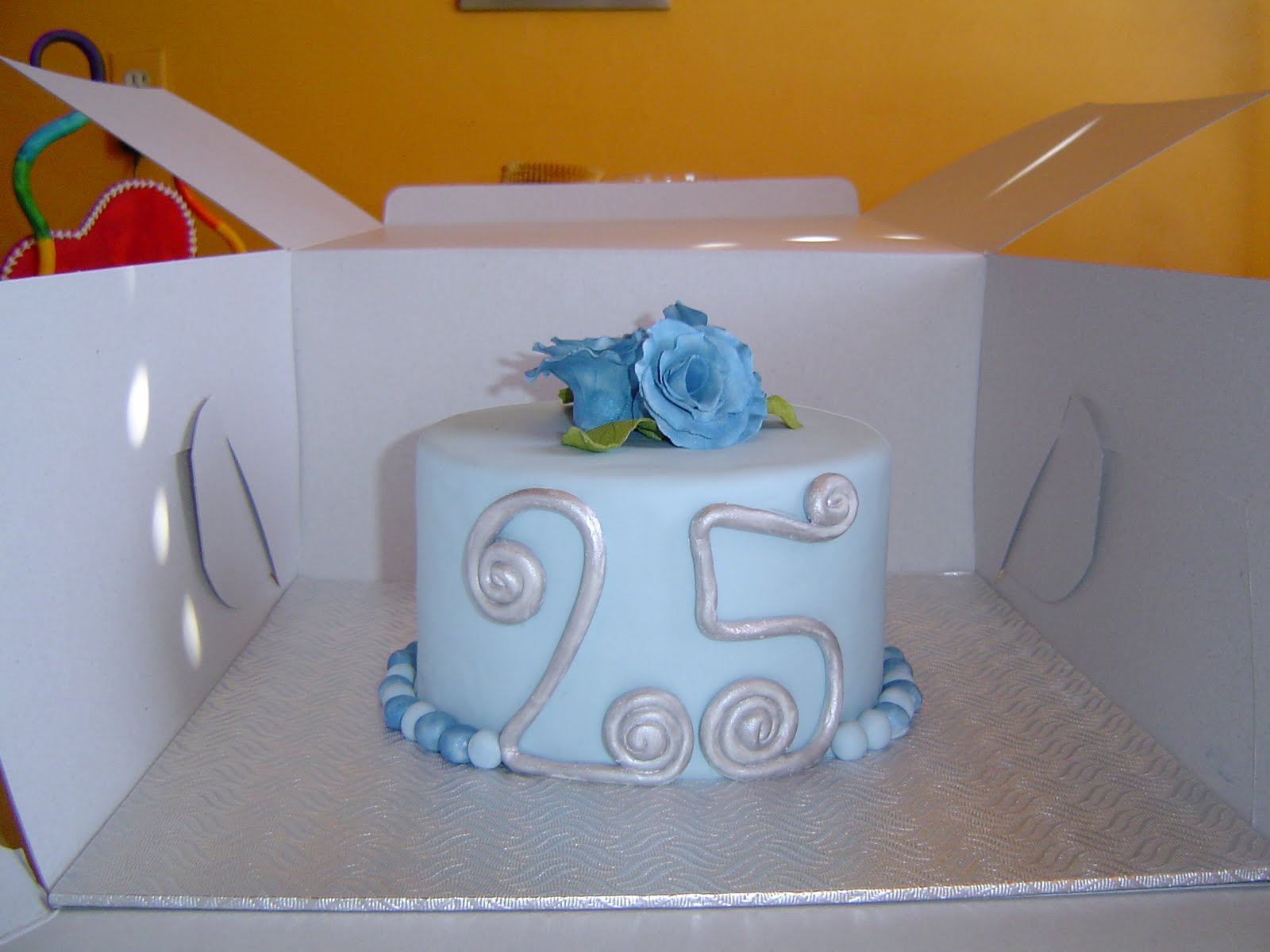 This light blue cake was