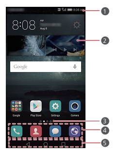 Home Screen of HUAWEI Mate S