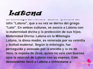 ▷ Significado del nombre Latona (✔)