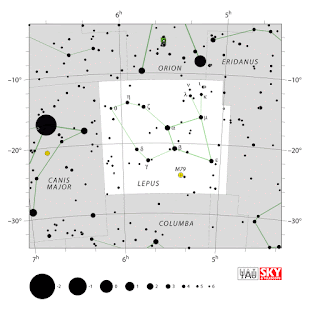 IAU: Карта на съзвездието Заек | Lepus