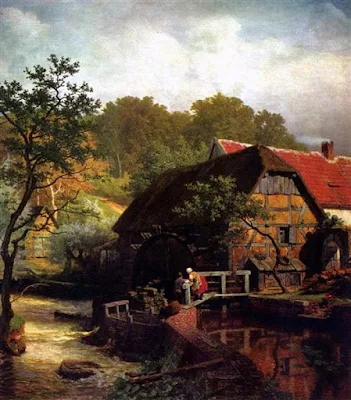 Westphalian Watermill painting Andreas Achenbach