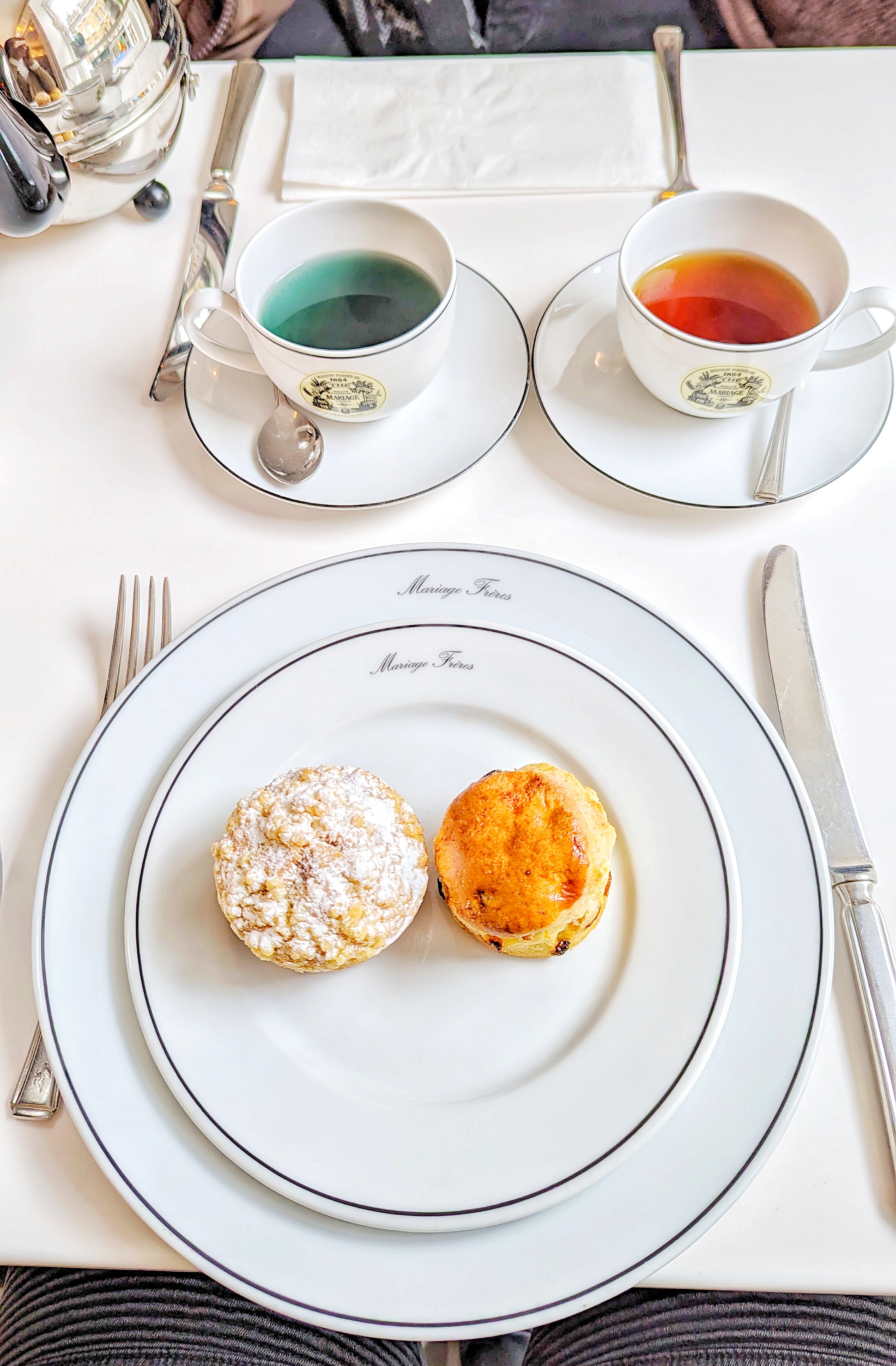 Afternoon Tea at Mariage Freres in Covent Garden, London Stock