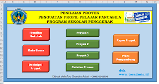 sheet menu aplikasi raport projek pelajar pancasila