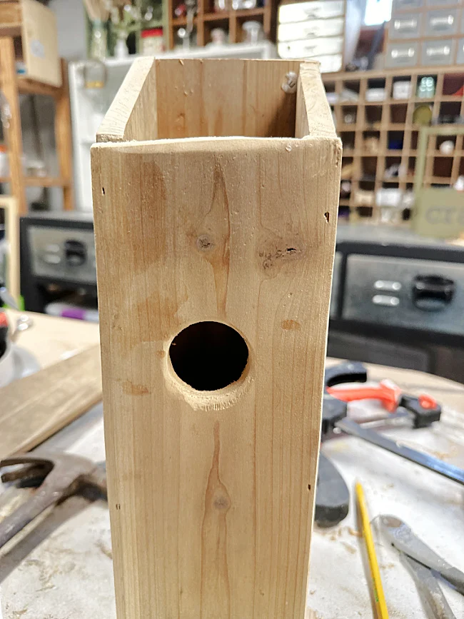 sides and front of birdhouse