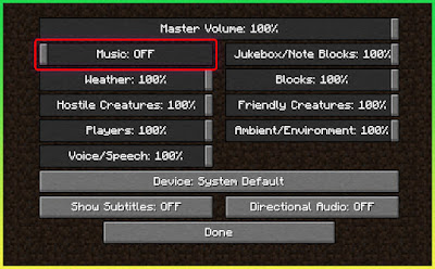 how to turn minecraft music off