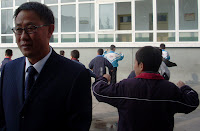Pricipal Xie Feng with students