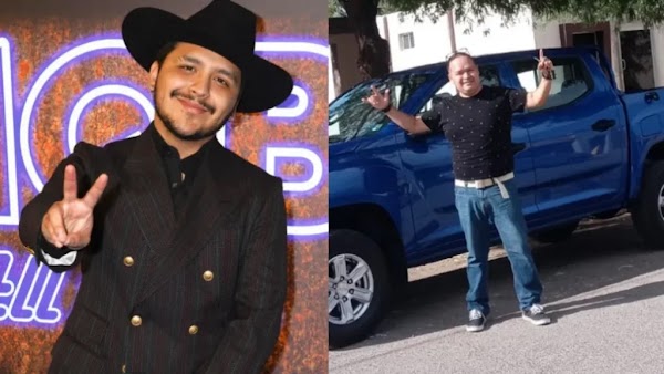 Christian Nodal regala a su maestro de primaria una camioneta que le había prometido hace años