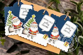 Sunny Studio Stamps: Scalloped Tag Dies Santa Claus Lane Christmas Gift Tags by Eloise Blue
