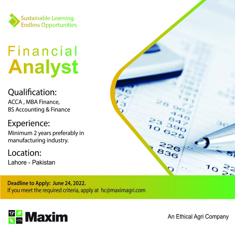 Maxim Agri Pvt Ltd Jobs For Financial Analyst