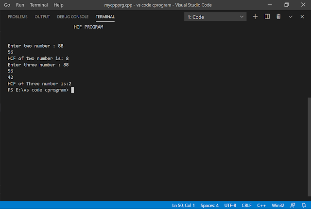 HCF program default arguments in cpp, default argument