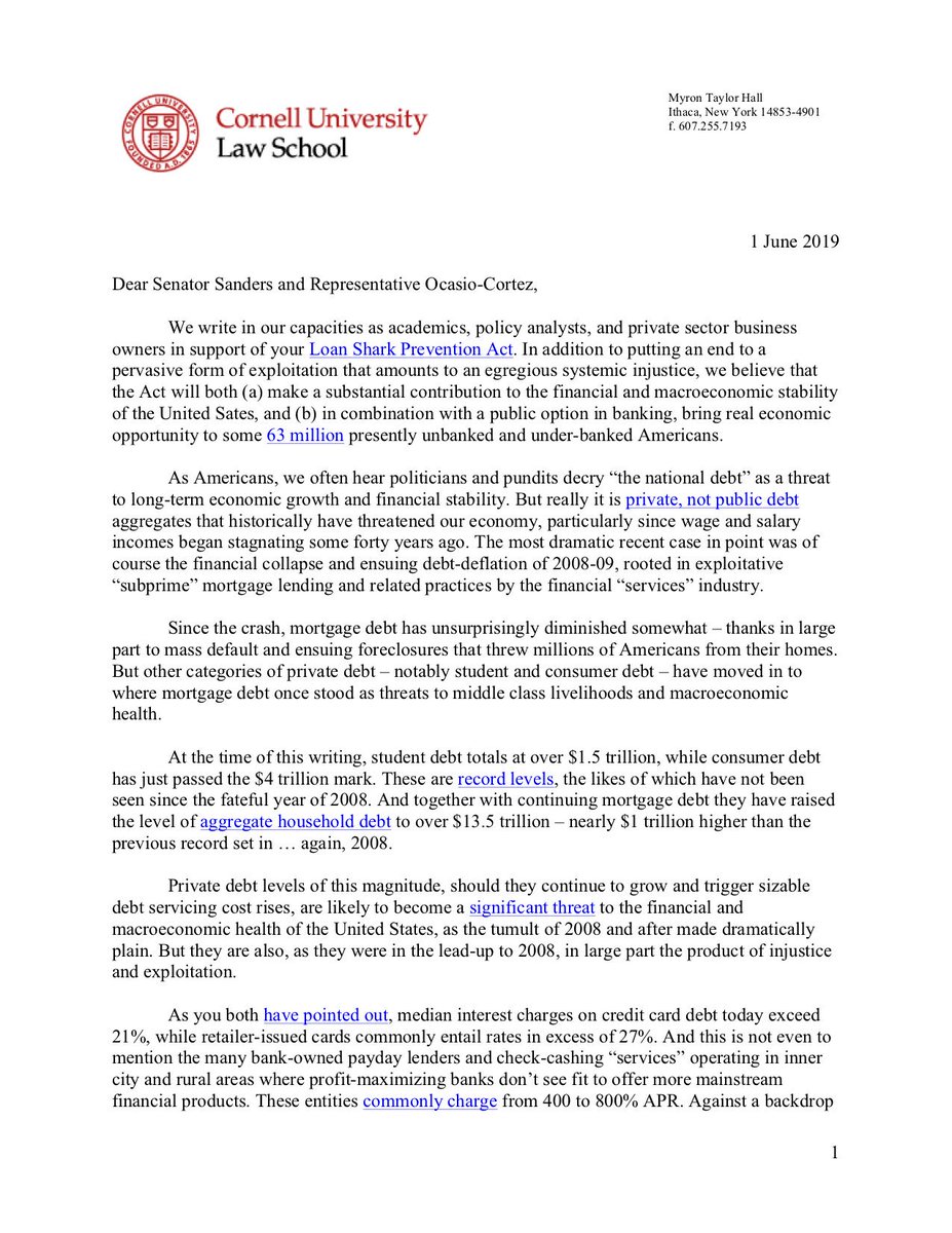 Robert Hockett On Twitter Tweet 1 2 Aoc S And Berniesanders S Loan Shark Prevention Act Could Not Be More Timely With Gaping Inequality Come Extractive And Exploitative Lending Practices And With Those Robert Hockett On Twitter Tweet 1 2