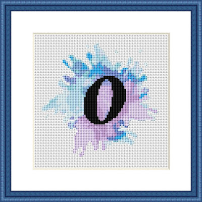 Letter O cross stitch pattern - Tango Stitch