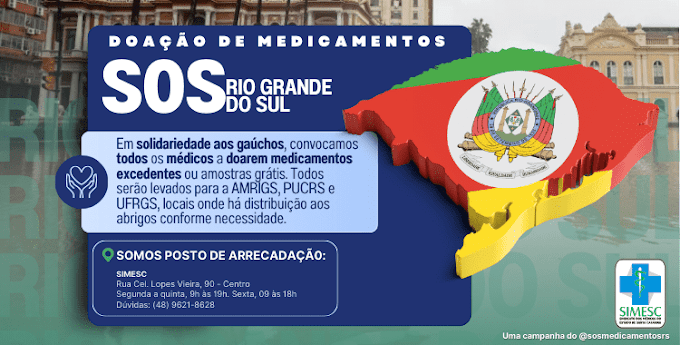 SIMESC é ponto de recebimento de medicamentos para o Rio Grande do Sul