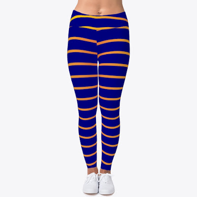 blue striped leggings