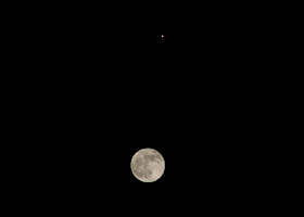 Photoshop composite moon jupiter conjunction