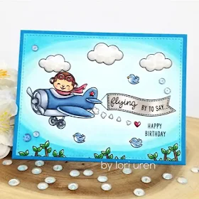 Sunny Studio Stamps: Plane Awesome Customer Birthday Card by Lori Uren