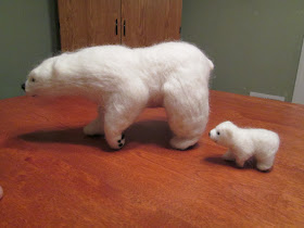 Needle felted polar bear