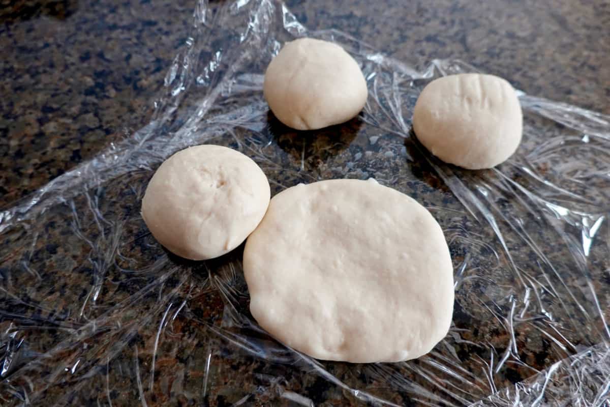 Dough rounds for dinner rolls.