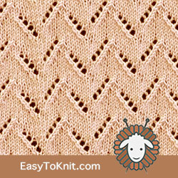 Eyelet Lace 37: Chevron | Easy to knit #knittingetitches #eyeletlace