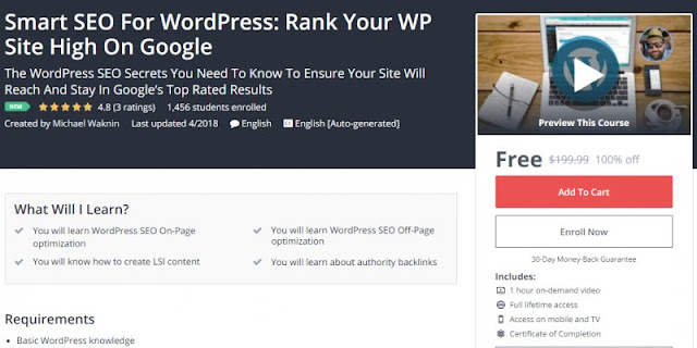 [100% Off] Smart SEO For WordPress: Rank Your WP Site High On Google| Worth 199,99$