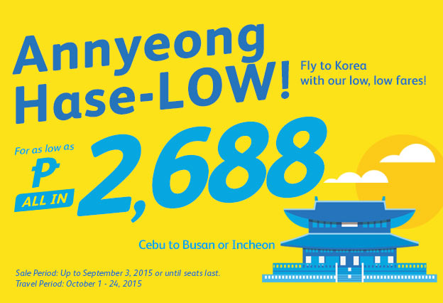 Cebu to Busan or Incheon Korea Cebu Pacific Promo Ticket