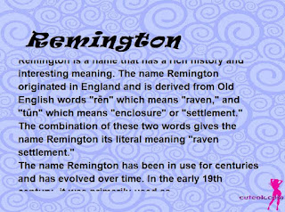 meaning of the name "Remington"