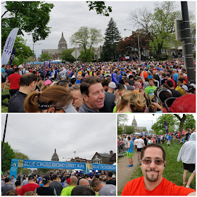 BroadStreetRun - corral crowd and selfie