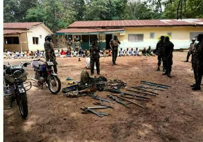  Photos: Army uncovers fake military base in Benue community