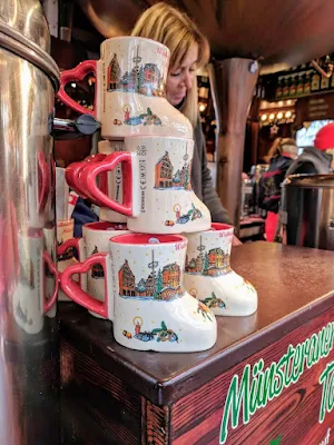 Stacked Christmas Market mugs in Munster Germany
