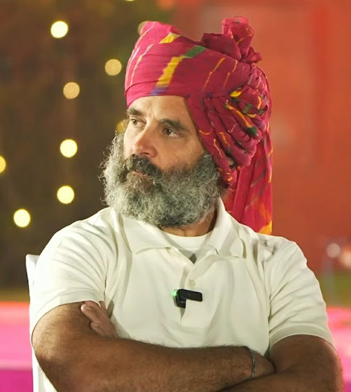 Rahul Gandhi in Rajasthani Pagdi