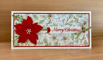 Angela Lovel, Angela's PaperArts, Stampin' Up! Poinsettia Petals slimline card