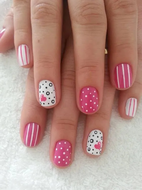 Playful Polka Dots Pink Nail Art