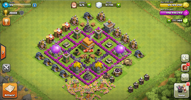 Thropy Base Clash Of Clans TH 6